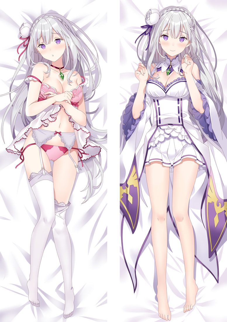 ReZero ? Starting Life in Another World Emilia Anime Dakimakura Japanese Hugging Body PillowCover